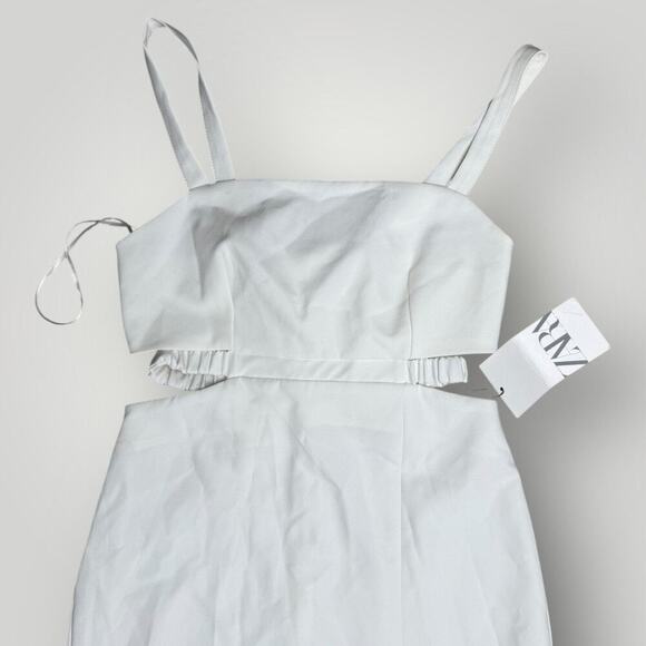 ZARA White Cutout Midi Dress - Size XS -New with Tags - Picture 3 of 6